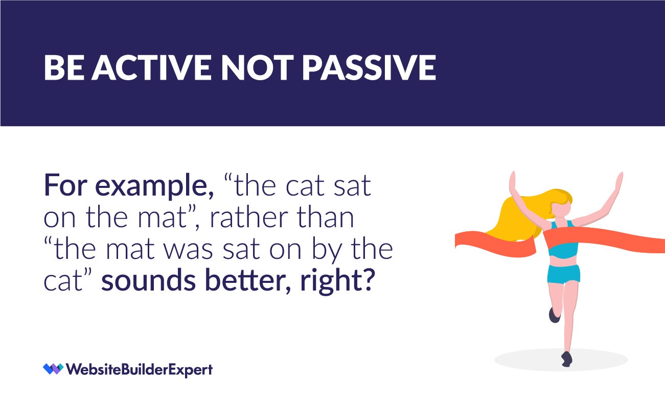 writing for the web tip be active not passive