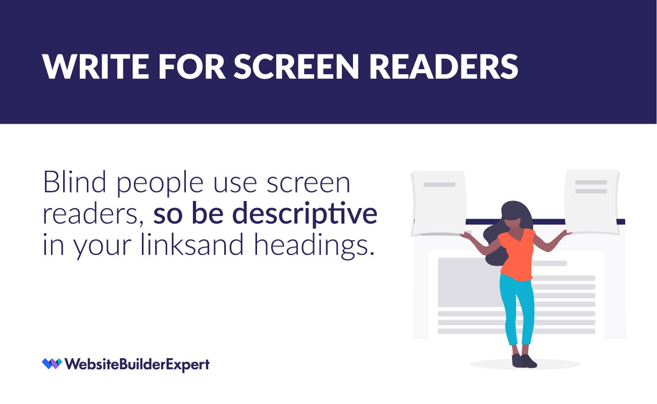 writing for the web tip write for screen readers