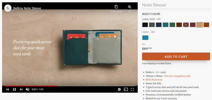 best product pages bellroy