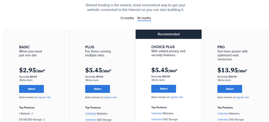 bluehost student hosting shared plan
