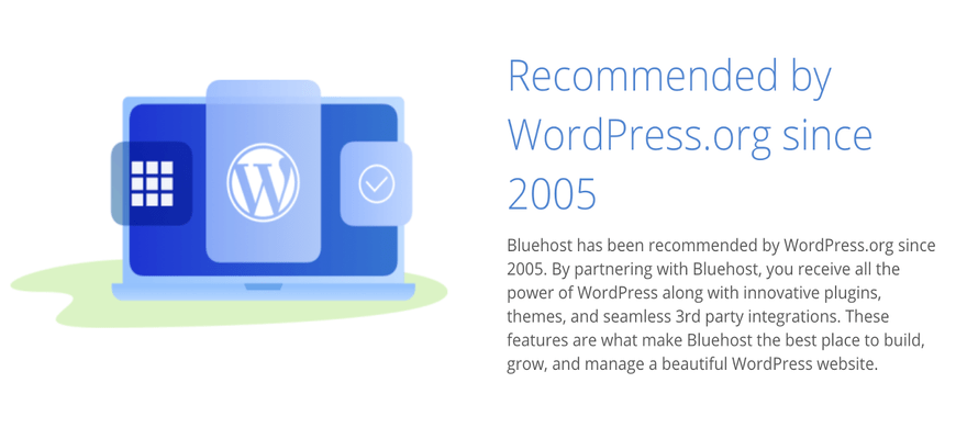 bluehost recommended by wordpress