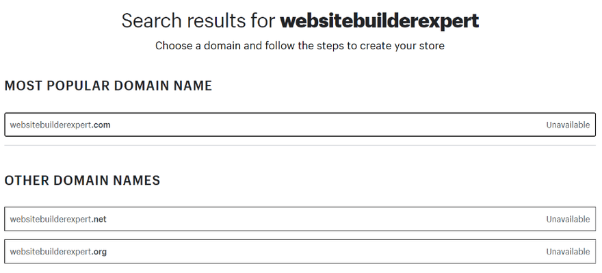 Registering a domain name through Shopify with Website Builder Expert domain