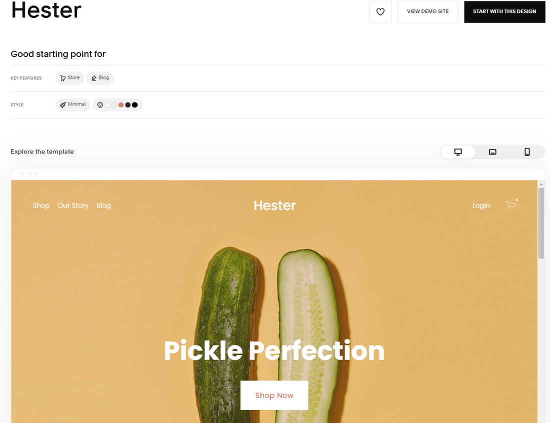how to choose best squarespace template hester demo new