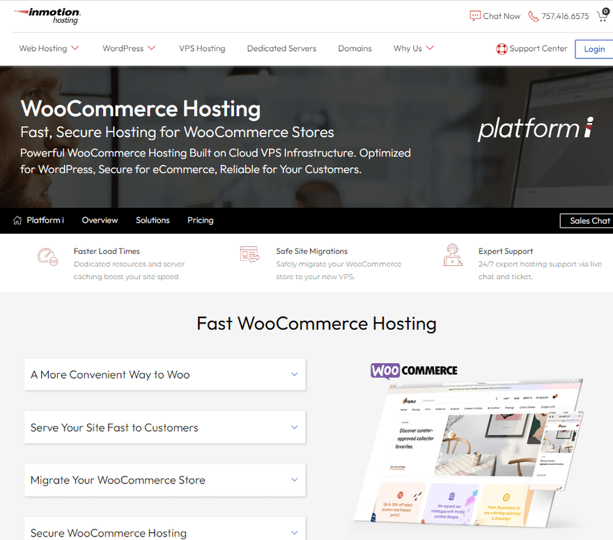 WooCommerce Hosting graphic with information FAQs.