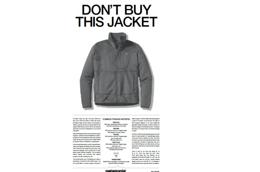 Ad from Patagonia’s Don’t Buy This Jacket campaign