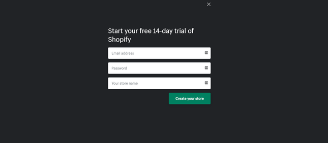 Shopify Signup