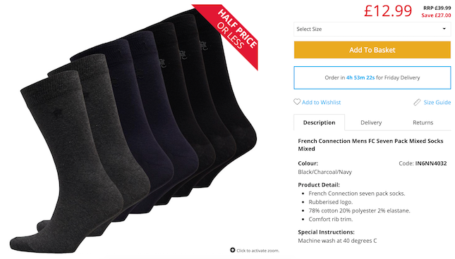 Socks product description